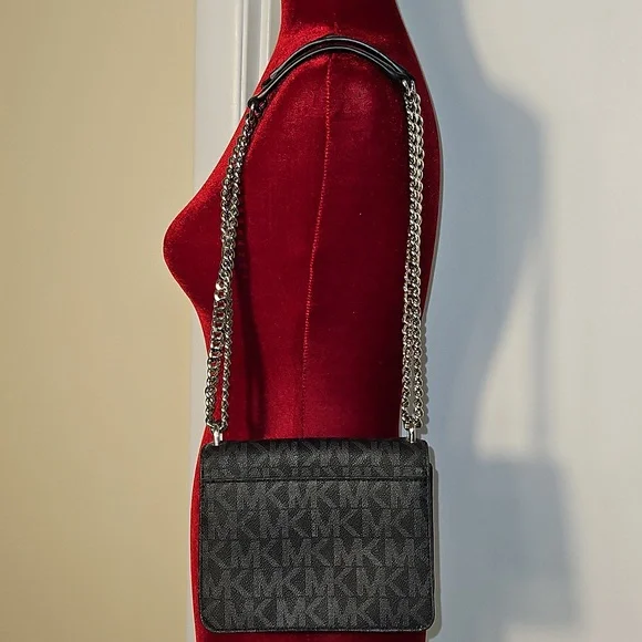 Michael Kors Dark Gray Crossbody Bag with Chain Strap - Picture 4 of 8